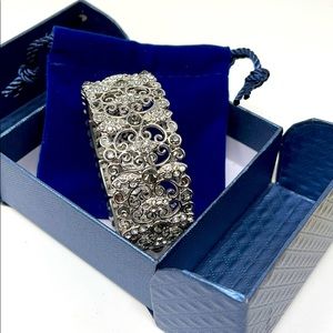 Statement Jewelry Scroll Bracelet Crystals Evine